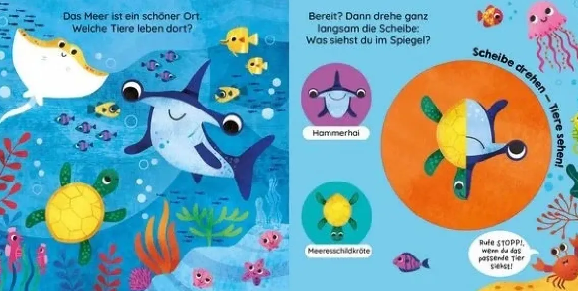 Scheibe drehen - Tiere sehen! Ozean