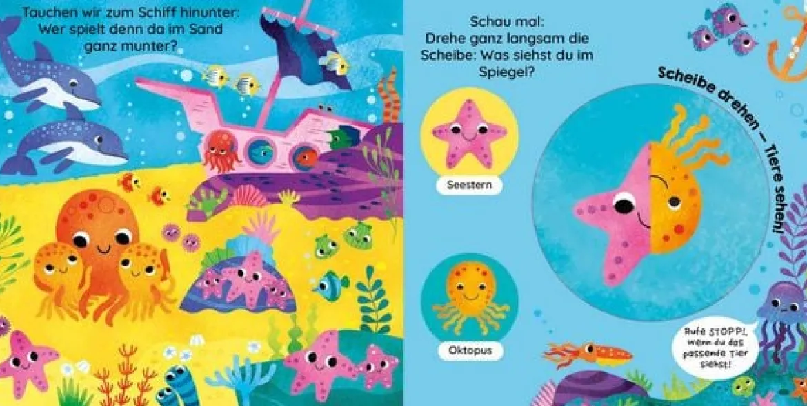 Scheibe drehen - Tiere sehen! Ozean