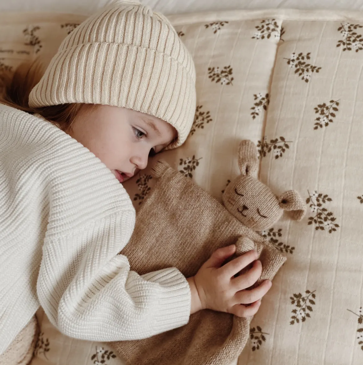 Schmusetuch aus Baby-Alpakawolle | Hase (beige)