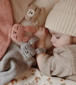 Schmusetuch aus Baby-Alpakawolle | Hase (grau)