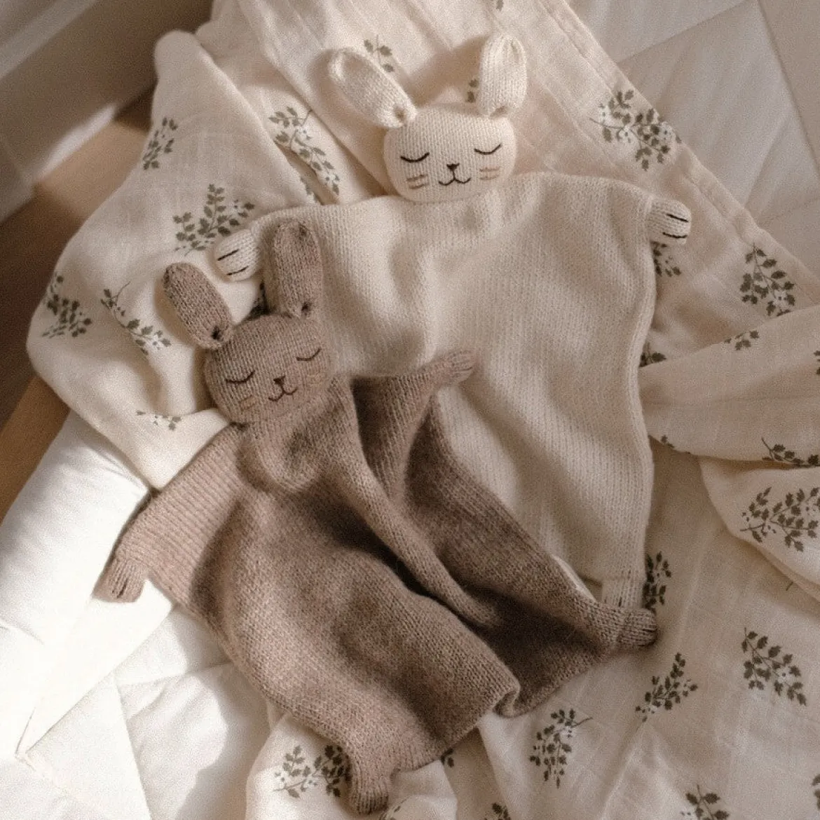 Schmusetuch aus Baby-Alpakawolle | Hase (Hafer)