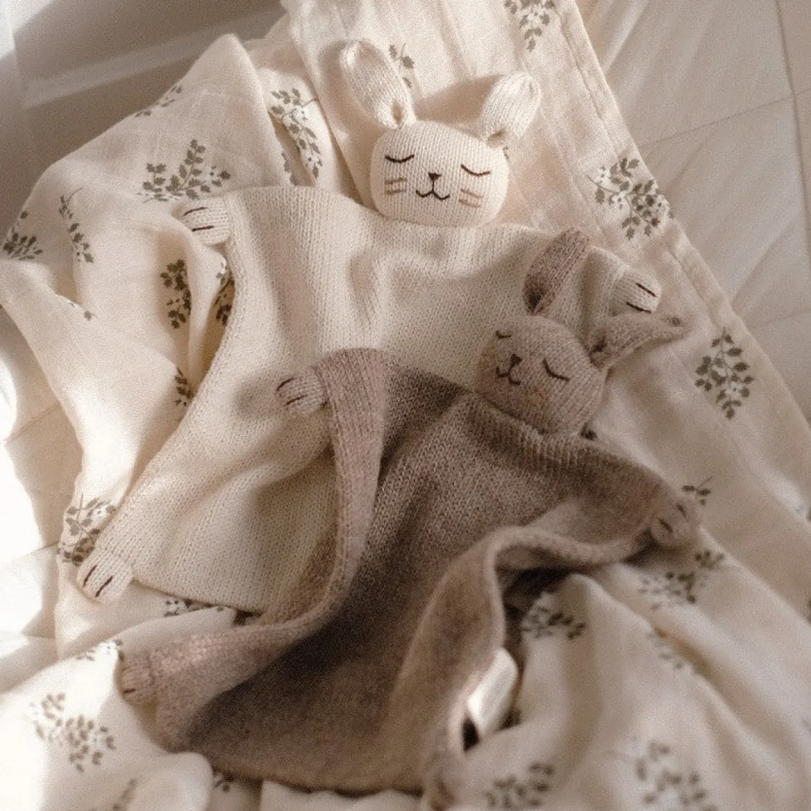 Schmusetuch aus Baby-Alpakawolle | Hase (Hafer)