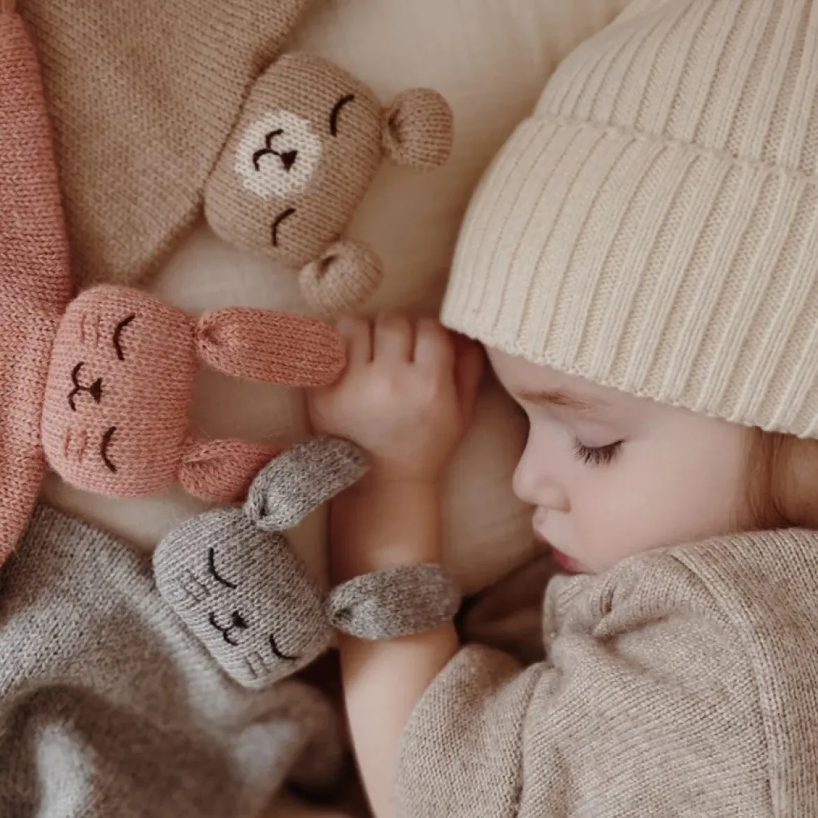 Schmusetuch aus Baby-Alpakawolle | Teddy beige