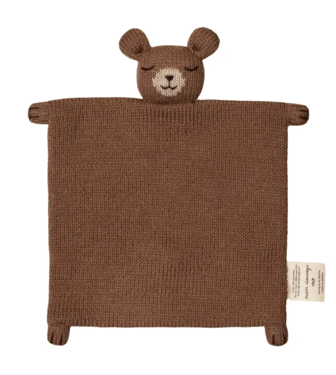 Schmusetuch aus Baby-Alpakawolle | Teddy braun