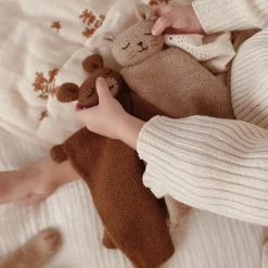 Schmusetuch aus Baby-Alpakawolle | Teddy braun
