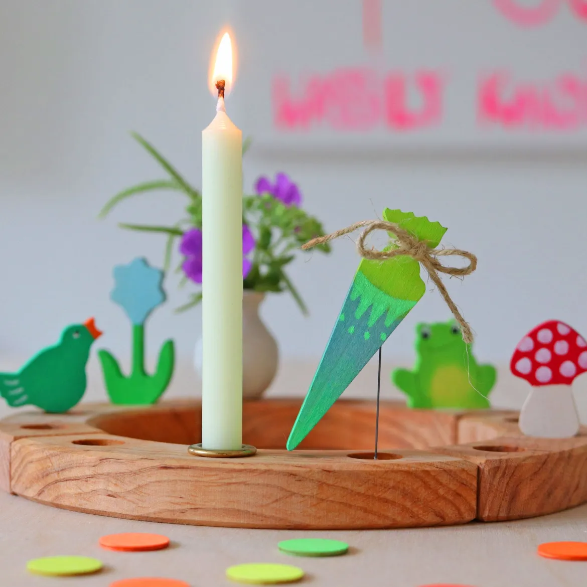 Steckfigur | Schultüte Neongrün