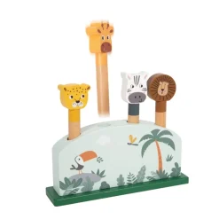 Steckspiel aus Holz | Hüpfende Tiere „Safari“