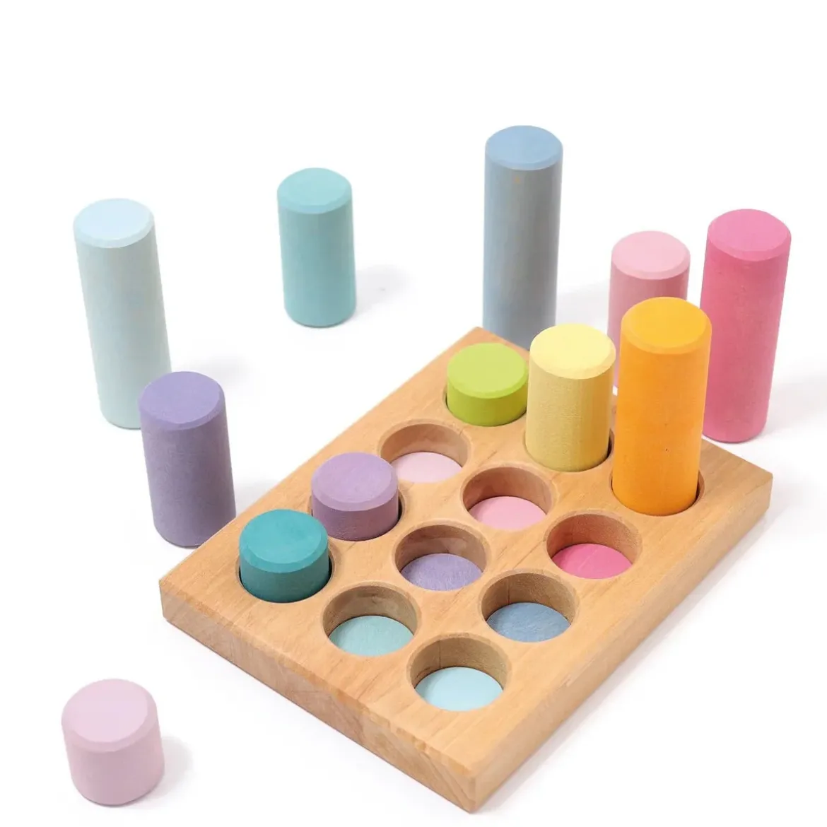 Steckspiel | Kleine Walzen Pastell