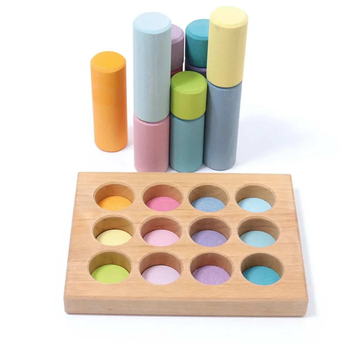 Steckspiel | Kleine Walzen Pastell