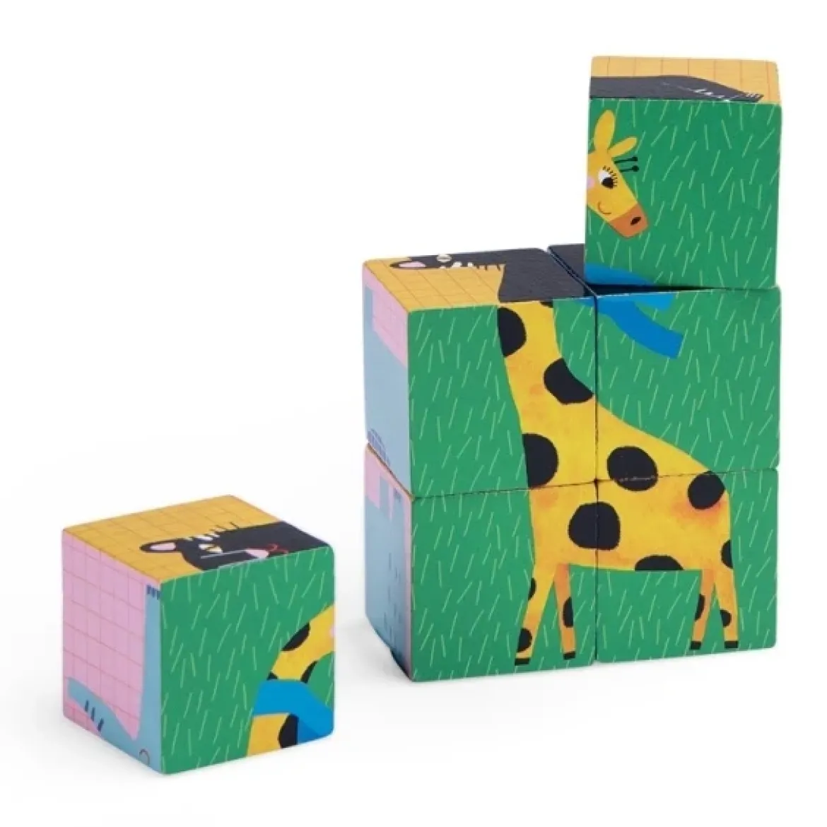 Toupitis Holzwürfel-Puzzle | 6 Tiere