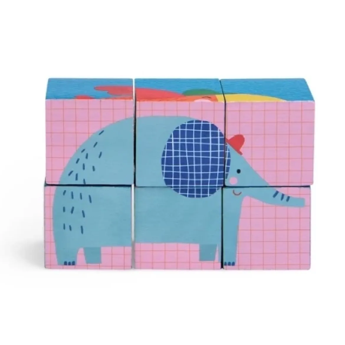 Toupitis Holzwürfel-Puzzle | 6 Tiere