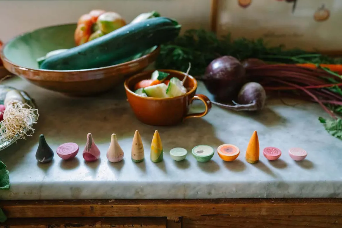 Veggies | 12 handbemalte Holzgemüse