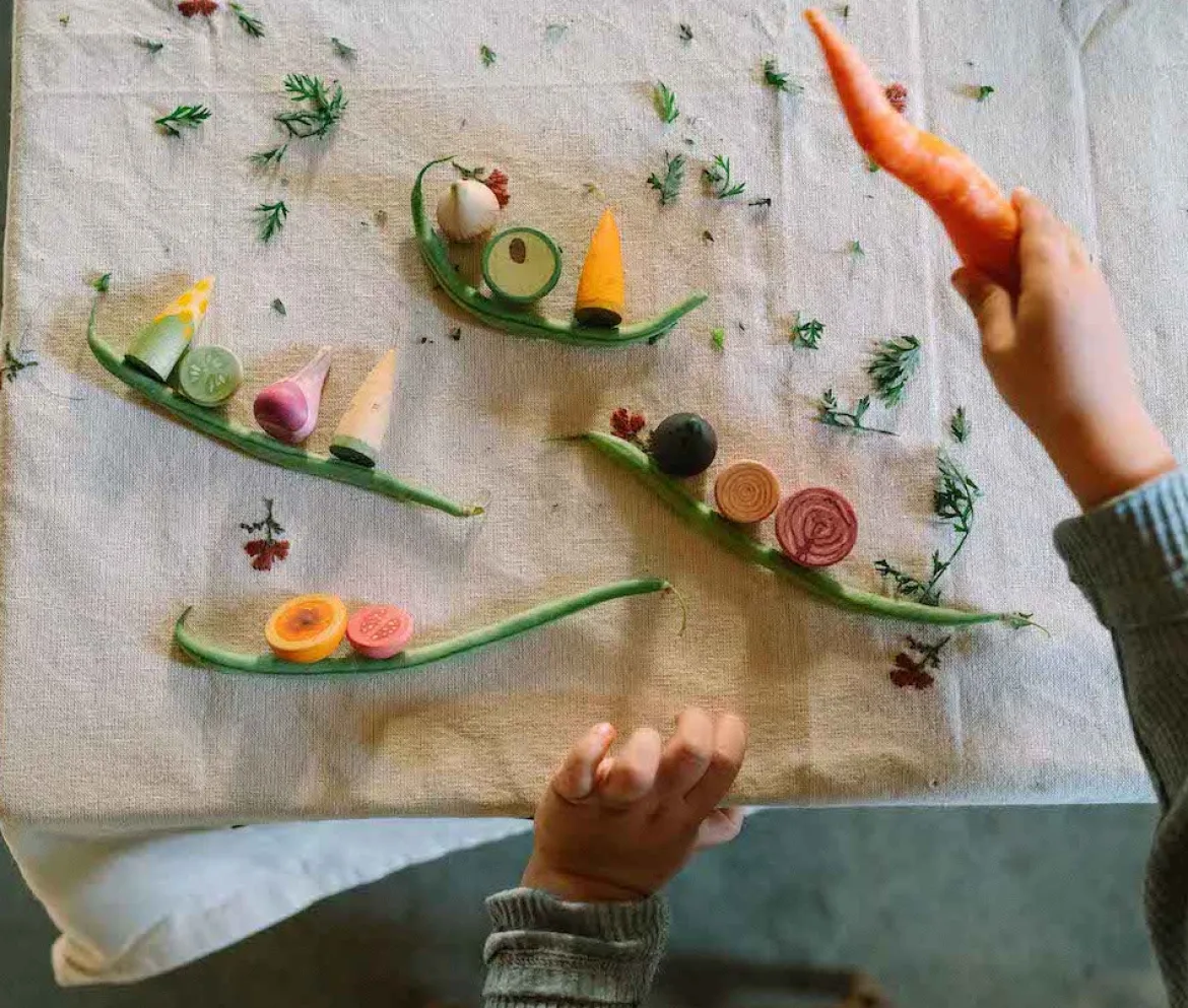 Veggies | 12 handbemalte Holzgemüse