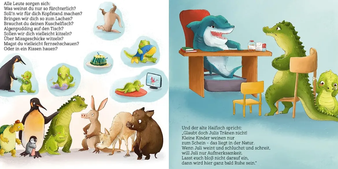 Was weinst du denn so viel, kleines Krokodil?