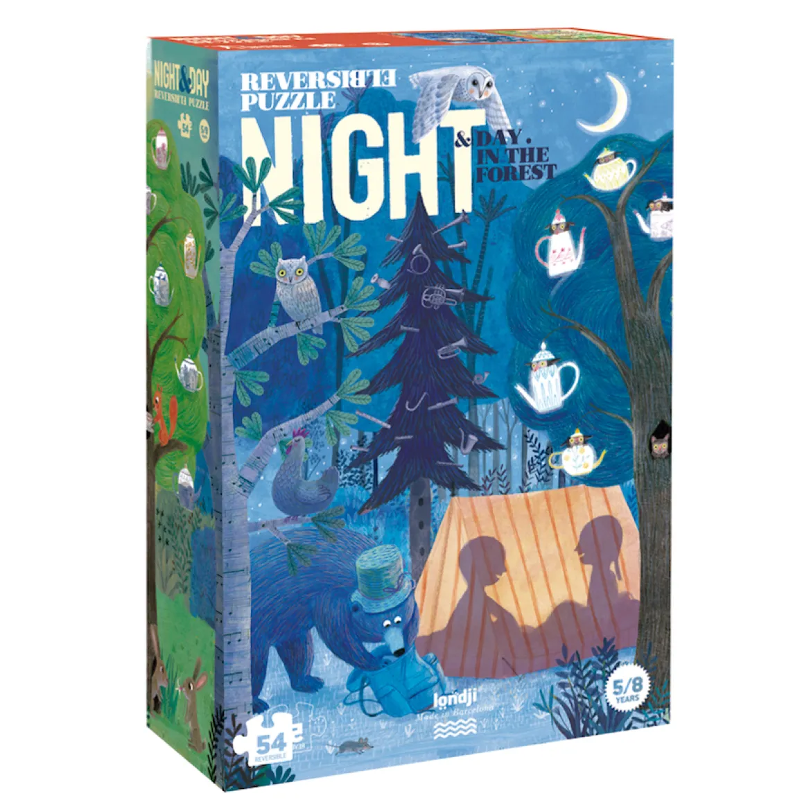 Wende-Puzzle Night & Day in the Forest | 54 Teile