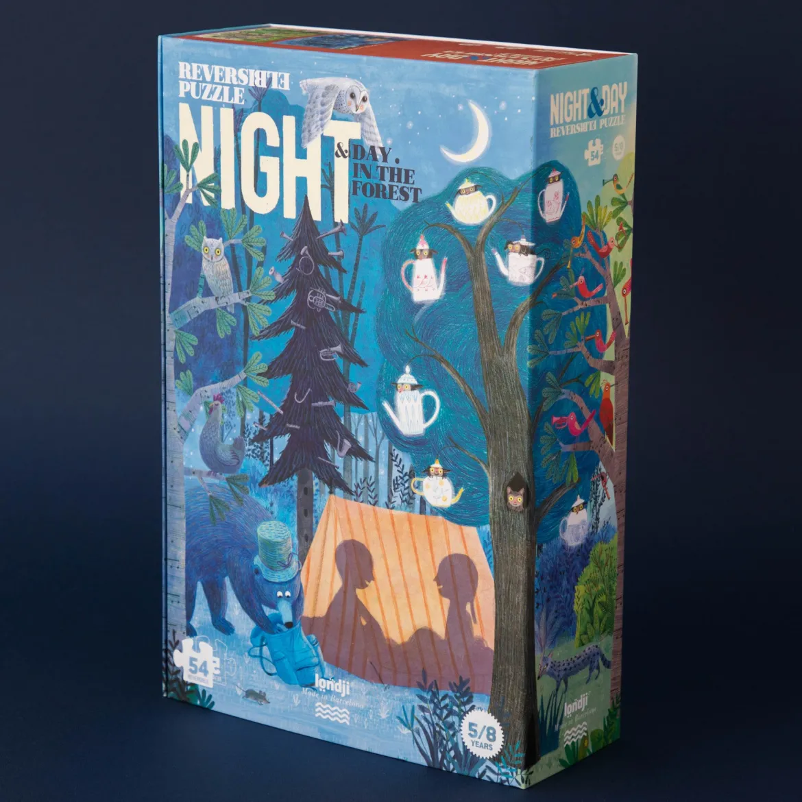 Wende-Puzzle Night & Day in the Forest | 54 Teile