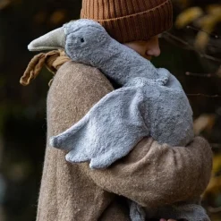 XL Kuscheltier & Wärmekissen | Große Gans grau