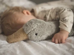 XL Kuscheltier & Wärmekissen | Große Gans grau